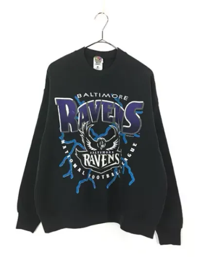 Baltimore Ravens Lightning 90s remake Black Sweatshirt football Football HN0475
