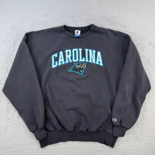Carolina Panthers Vintage Sweatshirt mens 2XL champion black crewneck football 90s