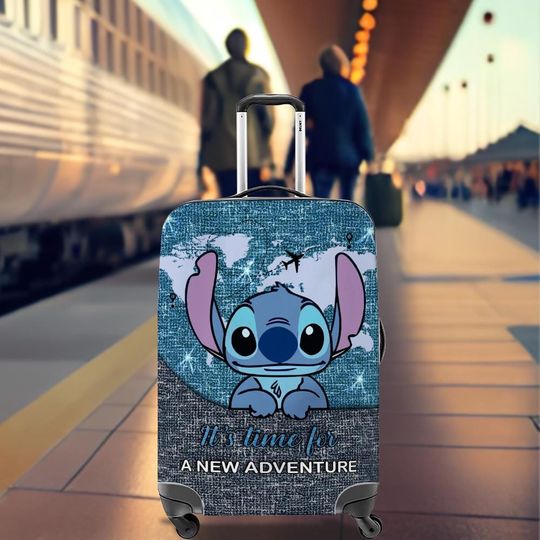 Stitch Luggage Cover, Stitch Disney Travel Cover, Travel Suitcase Cover, Luggage Protector