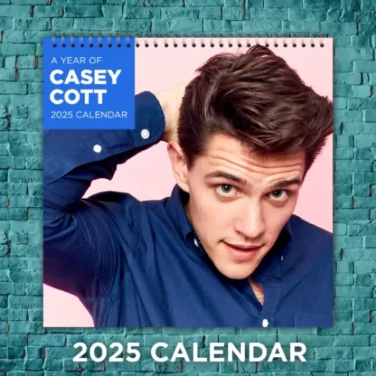 Casey Cott 2025 Wall Calendar, 12-Month Hollywood Actor Collection