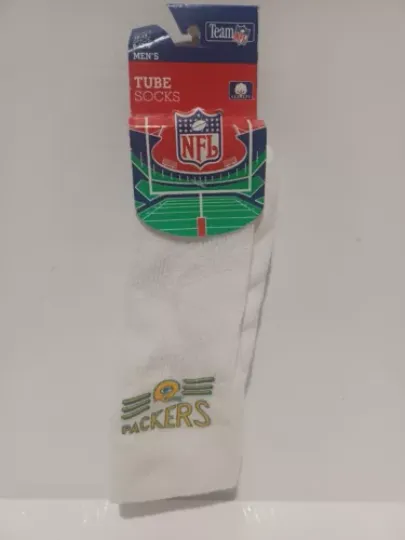 New NOS NWT Vintage 80's football Green Bay Packers Embroidered Men's Tube Socks USA