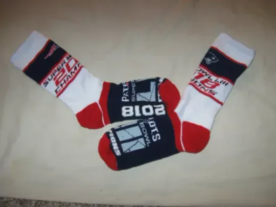 New England Patriots Socks Adult One Size Super Bowl 2018 LIII Pats football Football