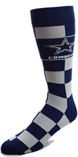 Dallas Cowboys Jumbo Check Dress Socks Men One Size Fits Most football Dak Zeke Lamb