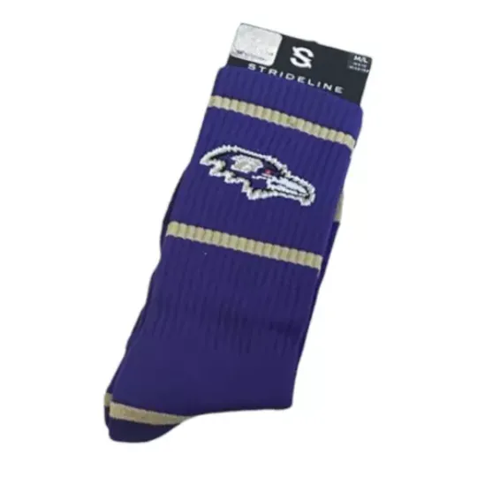 Strideline football Baltimore Ravens Team Logo Crew Socks M/L