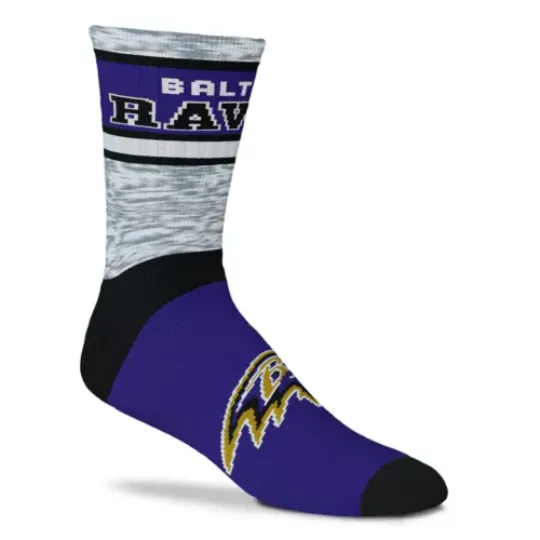 NEW Baltimore Ravens Double Deuce Gray Knit Crew Socks football 2 Sizes Available