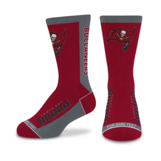 For Bare Feet football TAMPA BAY BUCCANEERS MVP Crew Sock Team Color Youth