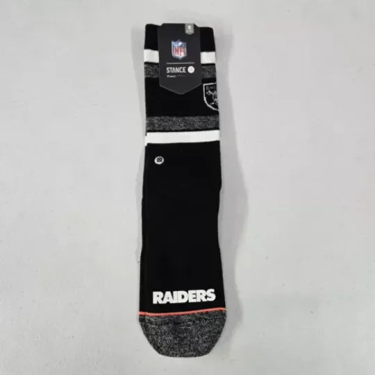 Oakland Raiders Women Socks Medium Black Stance Crew Socks football NWT