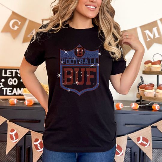 Buffalo Rhinestone T-Shirt, Bills Sunday Fan Shirt Gift for Dads