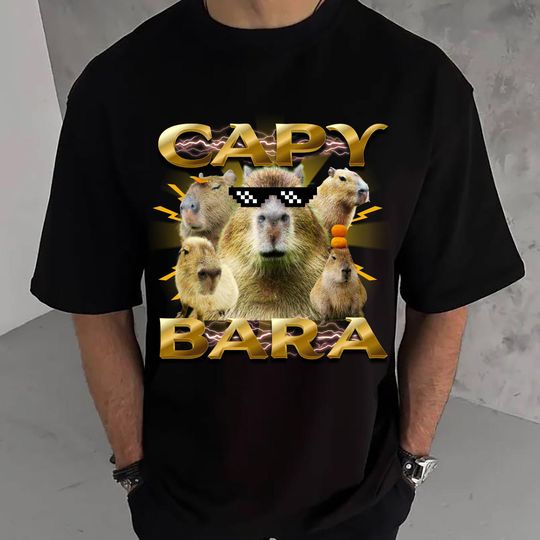 Capybara Shirt, Funny Capybara Shirt, Meme Shirt, Capybara Lover Gift,   Photo Portrait Vintage 90s Shirt,  Bootleg Shirt