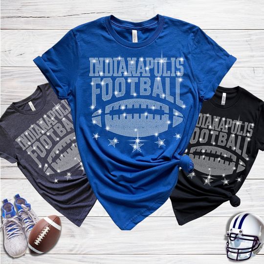 Indianapolis Rhinestone T-Shirt, Unique Design for Game Day and Casual Wear, Ideal for Fans