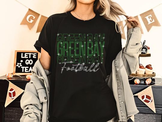 Green Bay Rhinestone Sparkling Gameday T-Shirt