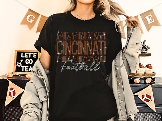Cincinnati Rhinestone Sparkling Game Day T-Shirt