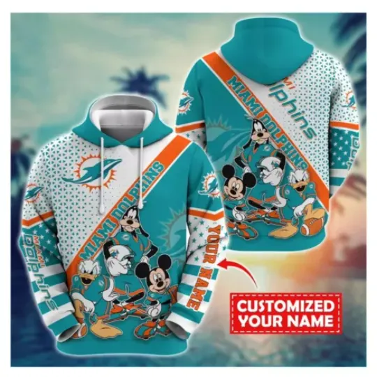Custom Miami Football Team Dolphinss Hoodie Men and Women