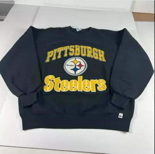 90s football Pittsburgh Steeler Sweatshirt Black Crewneck AN40311