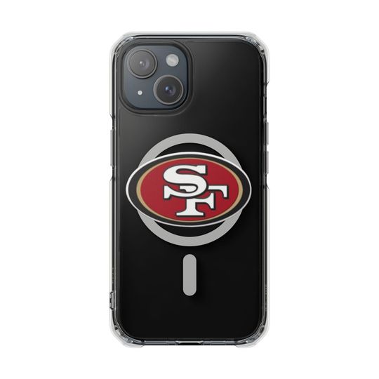 Football Team Magnetic Clear Impact iPhone Case, 49ers iPhone Cover, football Sports Fan Gift, Protective Cellphone Accessory