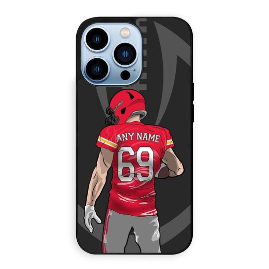 American Football Kansas City Chiefs Team Custom Name & Number Jersey for Phone Apple iPhone 15 14 13 12 11