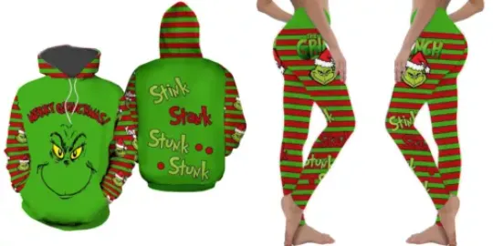 Discover Custome Name Hoodie Legging Set for Fan /Grnch Christmas-For Women