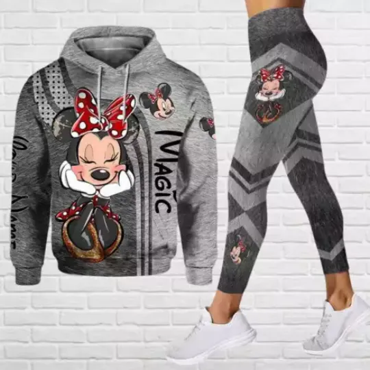 Minnie Mouse Ear Hoodie, Personalized Hoodie, Disney Cartoon Leggings, Best Gift