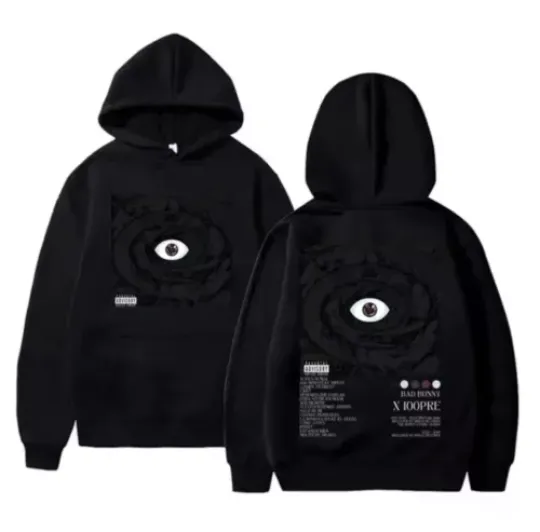 BAD BUNNY X 100PRE HOODIE DOUBLE SIDED ALBUM PRINT PULLOVER