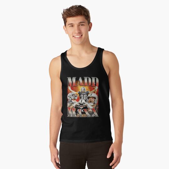 Madd Maxx Football Vintage Retro Bootleg 90s Style Tank Top