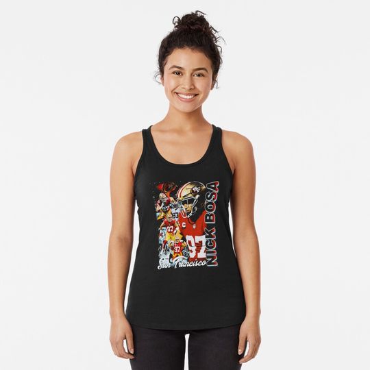 Nick Bosa Vertical Collage Racerback Tank Top
