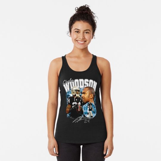 Charles Woodson Football Vintage Retro 80s 90s Rap Style Perfect Gift For Football Lovers Racerback Tank Top