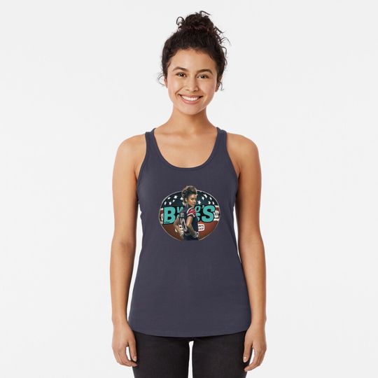 Gridiron Girls: Graphic Designs for Female Football Players Racerback Tank Top