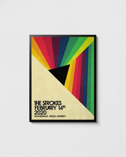 The Strokes poster, The Strokes print, The Strokes concert poster, Rock poster, Music wall decor, Rock and roll art