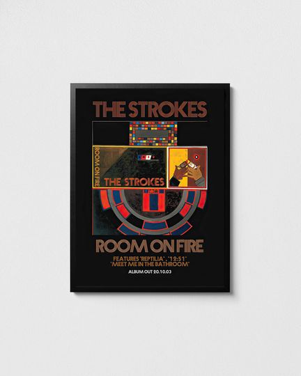 The Strokes poster, The Strokes Room on Fire print, Rock music art, Music wall decor