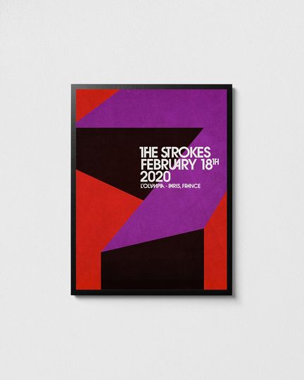 The Strokes concert poster - Indie rock wall art, Rock gift, Gig posters, Music wall decor