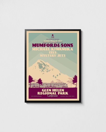 Mumford & Sons poster, Mumford and Sons concert print, Rock art, Rock posters, Music wall decor