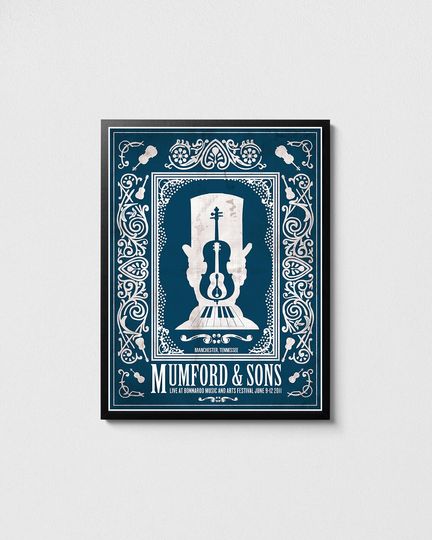 Mumford & Sons poster, Mumford and Sons - Bonnaroo Festival 2011 vintage concert poster