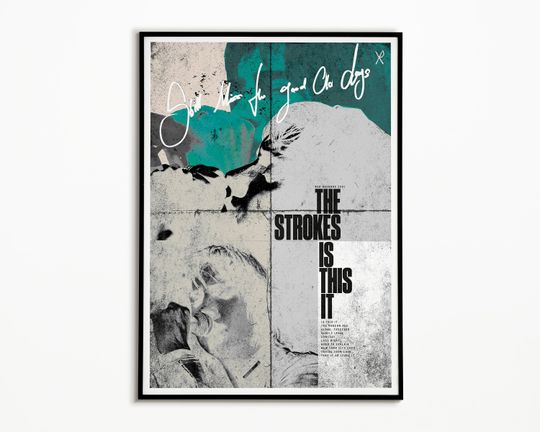 The Strokes poster - 'Is This It?' album inspired print, Music decor, Indie rock icons, Tracklist poster