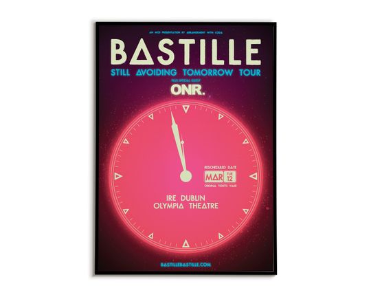 Bastille poster, Bastille's Still Avoiding Tomorrow Tour print, Music wall decor, Indie lover art