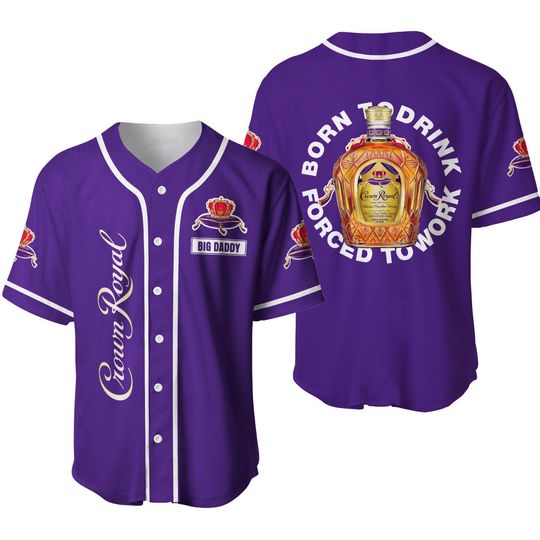 Crown Royal Baseball Shirt, Crown Royal Jersey Shirt, Royal Whiskey Jersey, Personalizied Crown Royal Shirt, Royal Whiskey Shirt