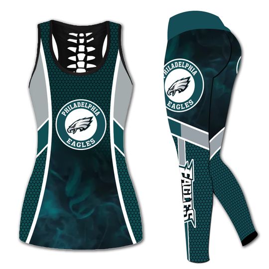 Philadelphias Football Hollow Tanktop Leggings Sets, Eagle Football Tanktop Leggings, Game Day Football