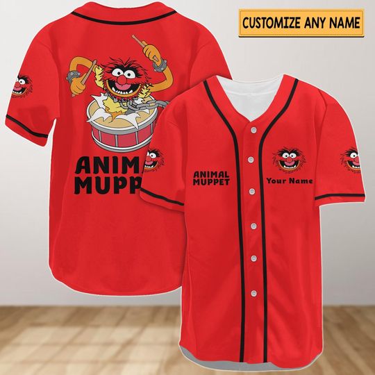 The Muppets Animal Baseball Jersey, Muppets Animal Band Jersey, WDW Disney World Baseball Jersey