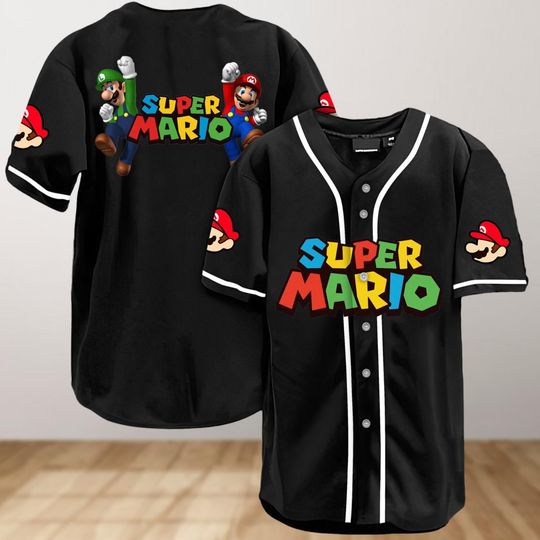 Super Mari Baseball Jersey, Super Mari Bros Baseball Shirt, Mari And Luigi Baseball Jersey