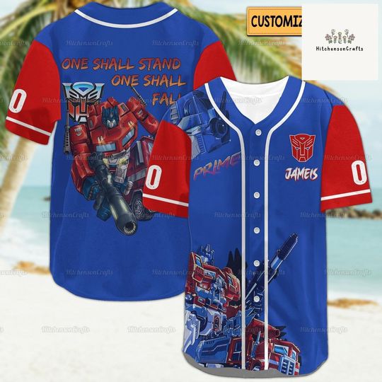 Custom Transformers Optimus Prime Baseball Jersey, Optimus Prime Baseball Shirt, Optimus Prime Baseball Jersey