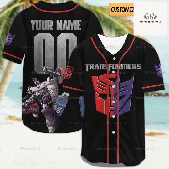 Custom Transformers Baseball Jersey Shirt, Transformers Baseball Jersey, Movie Baseball Jersey