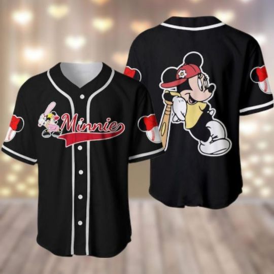 Minnie Mouse Baseball Jersey, Disney Mouse Baseball Shirt, Mickey Mouse Baseball Jersey
