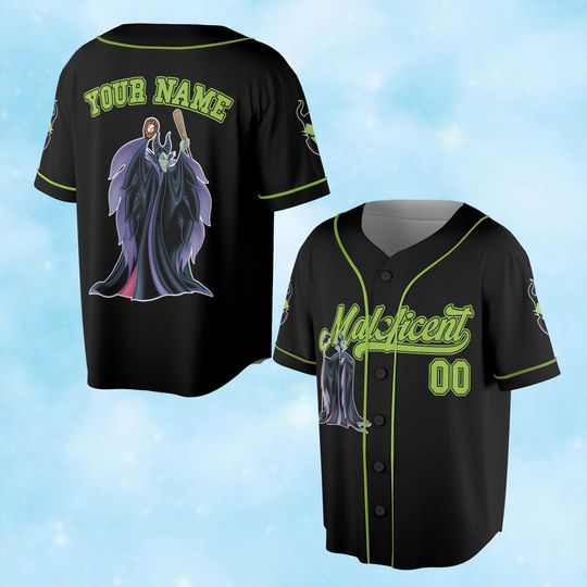 Personalized Maleficent Baseball Jersey, Disney Villains Jersey Baseball Jersey, Maleficent Baseball Jersey