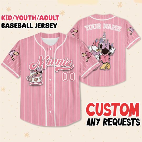 Custom Daisy and Minnie Besties Baseball Jersey, Disney Girls Baseball Jersey, Besties Baseball Jersey