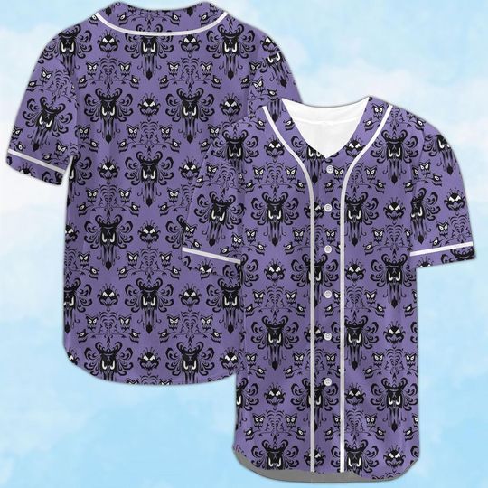 Haunted Mansion Baseball Jersey, Hitchhiking Ghosts Baseball Jersey, Movie Disney Baseball Jersey