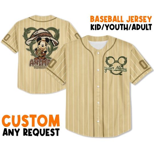 Personalize Disney mickey Animal Kingdom Baseball Jersey, Custom Disney Baseball Jersey
