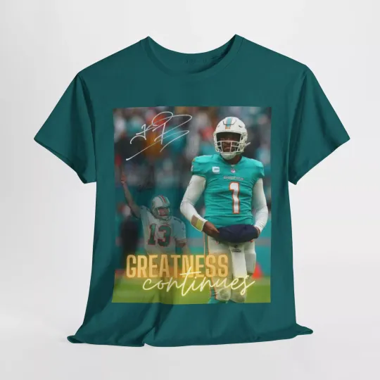 Dolphin Greatness Continues Dan Marino Tua Tagovailoa T-Shirt, Game Day Football T-Shirt