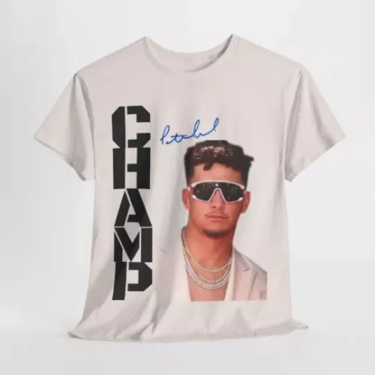 Pat Mahomes Champ football Fan Heavy Cotton T-Shirt, Game Day Football T-Shirt
