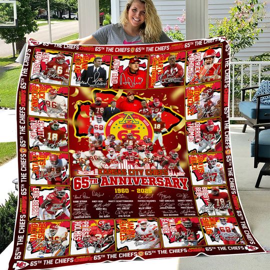 Kansas City Chiefs 65th Anniversary 1960 2025 Fleece Blanket
