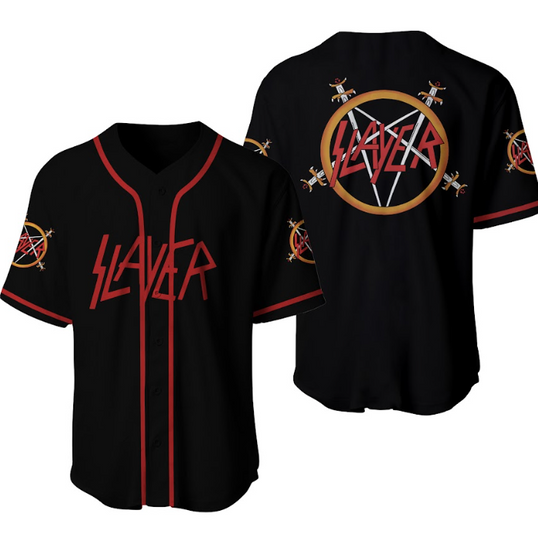 Slayer Band Printed Baseball Jersey Shirt