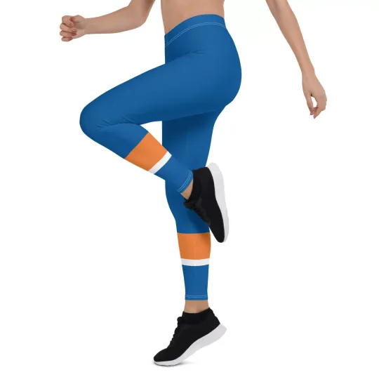 New York Leggings, NHL Hockey Islander Yoga Pants, Game Day Leggings
